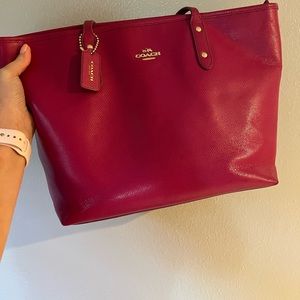 Coach leather tote and matching wallet